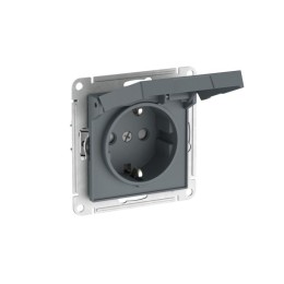 Розетка AtlasDesign 16А IP20 с заземл. защ. шторки с крышкой быстрозажим. клем. механизм грифель SE