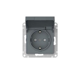 Розетка AtlasDesign 16А IP20 с заземл. защ. шторки с крышкой быстрозажим. клем. механизм грифель SE