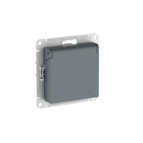 Розетка AtlasDesign 16А IP20 с заземл. защ. шторки с крышкой быстрозажим. клем. механизм грифель SE