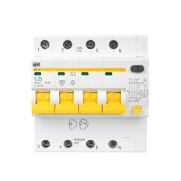 Выключатель автоматический дифференциального тока 4п C 25А 30мА тип AC 4.5кА АД-14 KARAT IEK MAD10-4