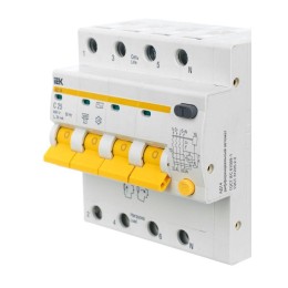 Выключатель автоматический дифференциального тока 4п C 25А 30мА тип AC 4.5кА АД-14 KARAT IEK MAD10-4