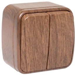 Выключатель 2-кл. 2п ОП Минск 10А IP20 темн. дерево EKF EGV10-023-40