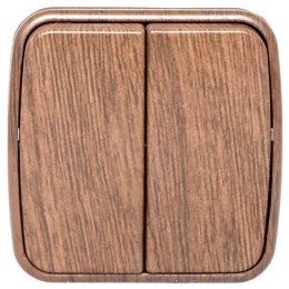 Выключатель 2-кл. 2п ОП Минск 10А IP20 темн. дерево EKF EGV10-023-40