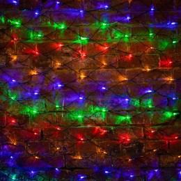 Гирлянда светодиодная "Сеть" 2х1.5м 288LED мультиколор 24Вт 220-240В IP65 провод ПВХ черн. Neon-Nigh