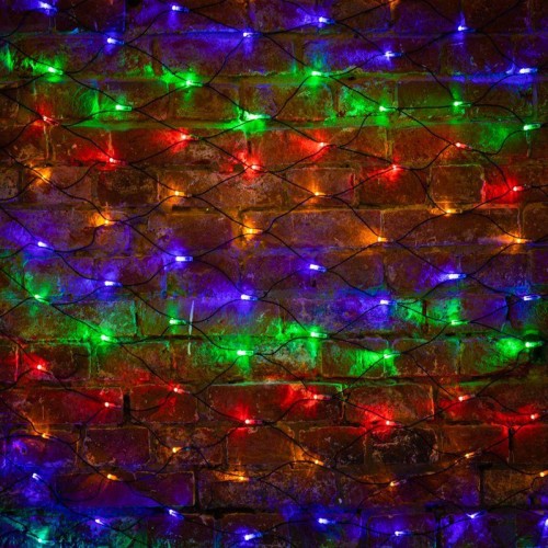 Гирлянда светодиодная "Сеть" 2х1.5м 288LED мультиколор 24Вт 220-240В IP65 провод ПВХ черн. Neon-Nigh