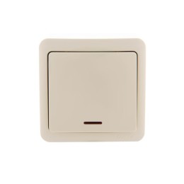 Выключатель 1-кл. 1п ОП Viola 10А IP20 с подсветкой крем. LEZARD 751-0300-111
