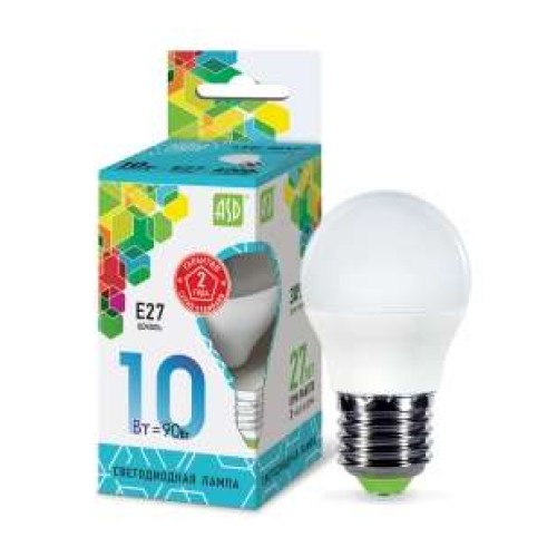 Лампа светодиодная LED-Шар-standard 10Вт 4000К нейтр. бел. E27 900лм 230В ASD 4690612015484