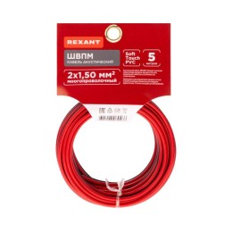 Кабель Stereo 2х1.50 красн./черн. (уп.5м) Rexant 01-6106-3-05