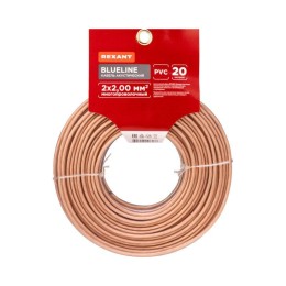 Кабель Stereo 2х2.00 прозр. BLUELINE (уп.20м) Rexant 01-6207-3-20