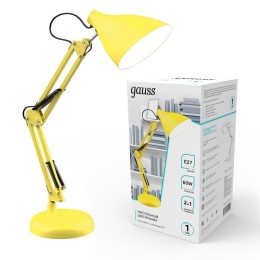 Светильник GTL 60Вт E27 струбцина и основание желт. GAUSS GT0035