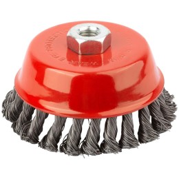 Корщетка-чашка гайка М14 стальная витая проволока 125мм FIT 39469