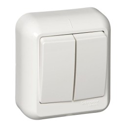 Выключатель 2-кл. ОП Прима 10А IP20 сл. кость (опт. упак.) SchE VA5U-214-S