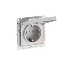 Розетка AtlasDesign 16А IP20 с заземл. защ. шторки с крышкой быстрозажим. клем. механизм жемчуж. SE