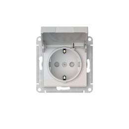 Розетка AtlasDesign 16А IP20 с заземл. защ. шторки с крышкой быстрозажим. клем. механизм жемчуж. SE