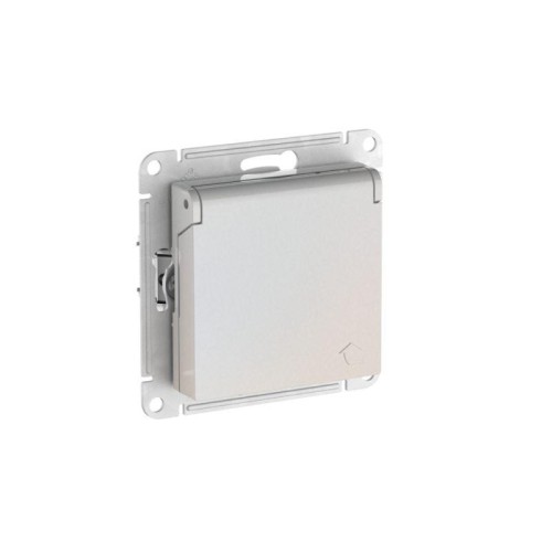 Розетка AtlasDesign 16А IP20 с заземл. защ. шторки с крышкой быстрозажим. клем. механизм жемчуж. SE