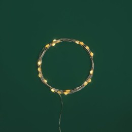 Гирлянда светодиодная "Роса" с крупными каплями 2м 20LED тепл. бел. 0.1Вт IP20 элементы питания 2хCR