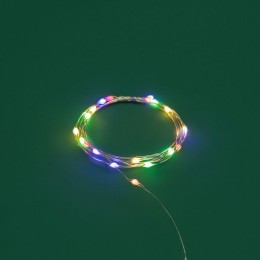 Гирлянда светодиодная "Роса" с крупными каплями 2м 20LED мультиколор 0.1Вт IP20 тонкий батарейный бл