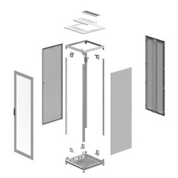 Шкаф напол. 42U 600х1000 передняя дверь-стекло; задняя глухая дверь; крыша укомплектована вводом и з