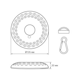 Фонарь кемпинговый GFL 48LED 500лм IP33 элементы питания 3хAA магнит и карабин GAUSS GF004
