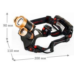 Фонарь аккумуляторный налобный E1333 3LED 4Вт аккум. 3.7В фокус 4 режима метал. зол./черн. Ultraflas