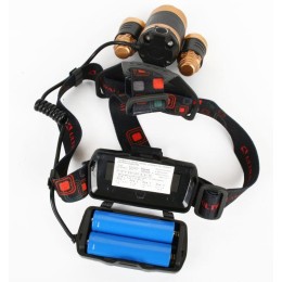 Фонарь аккумуляторный налобный E1333 3LED 4Вт аккум. 3.7В фокус 4 режима метал. зол./черн. Ultraflas