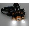 Фонарь аккумуляторный налобный E1333 3LED 4Вт аккум. 3.7В фокус 4 режима метал. зол./черн. Ultraflas