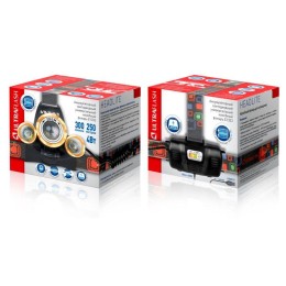 Фонарь аккумуляторный налобный E1333 3LED 4Вт аккум. 3.7В фокус 4 режима метал. зол./черн. Ultraflas