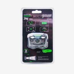 Фонарь налобный аккумуляторный GFL 3Вт 130лм IP44 аккум. Li-ion 600мА.ч GAUSS GF405