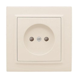 Розетка 1-м СП Минск 10А IP20 без заземл. защ. шторки беж. EKF ERR10-022-200