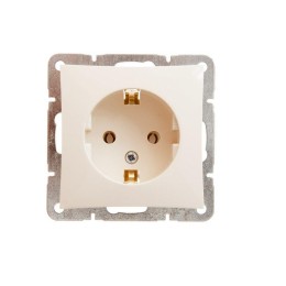 Розетка 1-м СП Дуэт 16А IP20 с заземл. механизм беж. SchE WDE000243