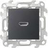 Розетка HDMI 1.4 1-м СП Simon 24 IP20 коннектор механизм графит Simon 2411094-038