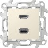 Розетка HDMI + USB 2.0 2-м СП Simon 24 IP20 коннектор механизм сл. кость Simon 2411095-031