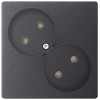Розетка 2-м СП Simon 24 16А IP20 2х2P без защ. шторок механизм графит Simon 2450457-038