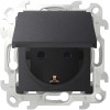 Розетка 1-м СП Simon 24 16А IP44 2P+E Schuko механизм графит Simon 2450448-038