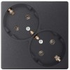 Розетка 2-м СП Simon 24 16А IP20 2х2P+E Schuko без защ. шторок механизм графит Simon 2450459-038