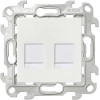 Розетка компьютерная 2-м СП Simon 24 RJ45 кат.5E UTP IP20 механизм бел. Simon 2450593-030