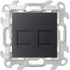 Розетка компьютерная 2-м СП Simon 24 RJ45 кат.5E UTP IP20 механизм графит Simon 2450593-038