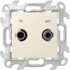Розетка телевизионная проходная TV/SAT СП Simon 24 IP20 механизм сл. кость Simon 2410485-031