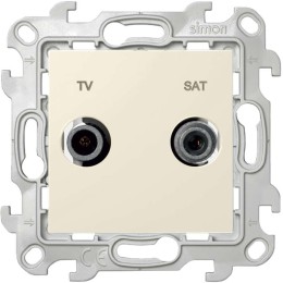 Розетка телевизионная проходная TV/SAT СП Simon 24 IP20 механизм сл. кость Simon 2410485-031