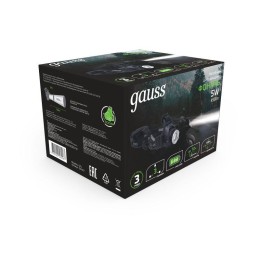 Фонарь налобный аккумуляторный GFL 5Вт 450лм IP44 аккум. Li-ion 2400мА.ч GAUSS GF407