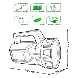 Фонарь-прожектор аккумуляторный GFL 3Вт 150лм IP3X аккум. Lead acid 900мА.ч GAUSS GF604