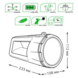 Фонарь-прожектор аккумуляторный GFL 5Вт 280лм IP3X аккум. Li-ion 5000мА.ч Power Bank Power Bank GAUS