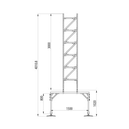 Конструкция опорная для базовой станции сотовой связи TECHNORAPTOR-FOOT 500х500х3000 KM-TR-F-CT-500-