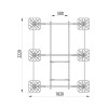 Конструкция опорная для базовой станции сотовой связи TECHNORAPTOR-FOOT 500х500х3000 KM-TR-F-CT-500-