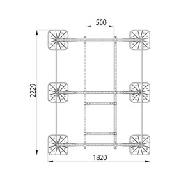 Конструкция опорная для базовой станции сотовой связи TECHNORAPTOR-FOOT 500х500х3000 KM-TR-F-CT-500-