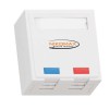 Розетка 2 порта кат.5E (класс D) 100МГц RJ45 (8P8C) FT-TOOL/110/KRONE T568A/B полный экран со шторка