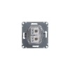 Розетка компьютерная 2-м Glossa RJ45 кат.5E механизм бел. SE GSL000185KK