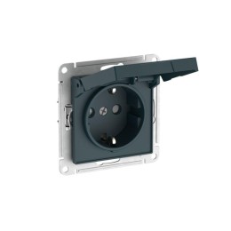 Розетка AtlasDesign 16А IP20 с заземл. защ. шторки с крышкой быстрозажим. клем. механизм изумруд SE