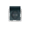Розетка AtlasDesign 16А IP20 с заземл. защ. шторки с крышкой быстрозажим. клем. механизм изумруд SE
