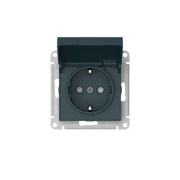 Розетка AtlasDesign 16А IP20 с заземл. защ. шторки с крышкой быстрозажим. клем. механизм изумруд SE